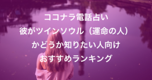 ココナラ電話占い『彼がツインソウル(運命の人)かどうか知りたい人向け』おすすめランキング
